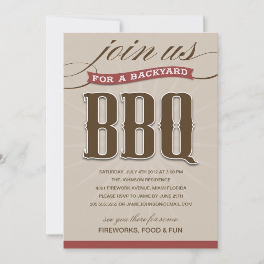 BBQ JARDIN| INVITATION À LA FÊTE (Devant)