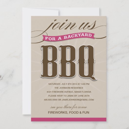 BBQ JARDIN| INVITATION À LA FÊTE (Devant)