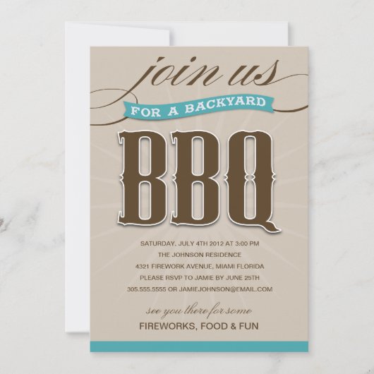 BBQ JARDIN| INVITATION À LA FÊTE (Devant)