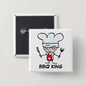 BBQ King boutons | badge de nom personnalisé (Devant & derrière)