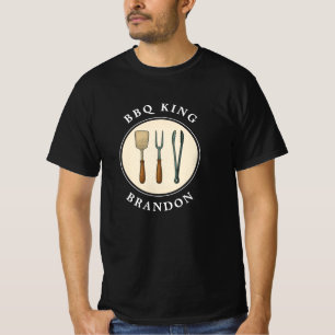 BBQ King Grilling Tools Embleem Naam van de vader T-shirt