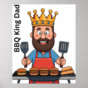 BBQ King Papa Dessin Poster Imprimer Télécharger
