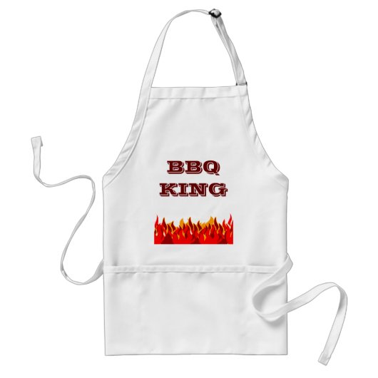 BBQ King Red Flames Custom Slogan Standaard Schort (Voorkant)