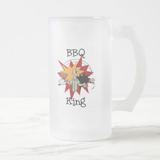 BBQ King T-shirts en cadeaus Matglas Bierpul (Rechts)