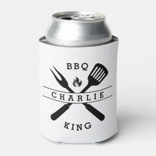 BBQ King Vaderdag Mannen Cadeau Gepersonaliseerd Blikjeskoeler