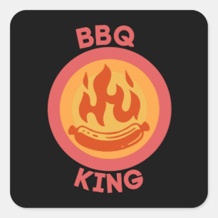 BBQ KING VIERKANTE STICKER