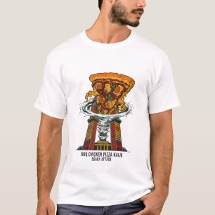 BBQ Kip Pizza Kaiju Osaka Aanval Monster Kunst T-shirt