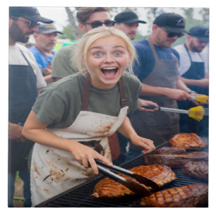 BBQ Kookwedstrijd Foto Aanpassen Tegeltje