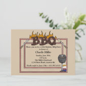 BBQ-Lijst - uitnodiging van de Birthday Party (Staand voorkant)