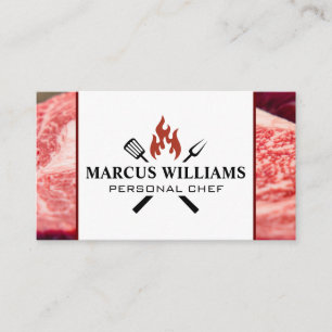 BBQ-Logo Raw Steaks Visitekaartje