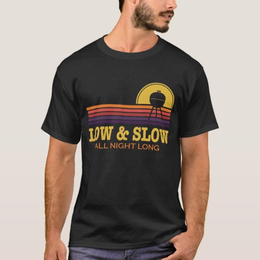 BBQ Low & Slow All Night Long Grill Smoker Access T-shirt (Voorkant)