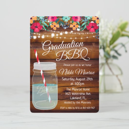 BBQ Mason Jar Invitation (Debout devant)