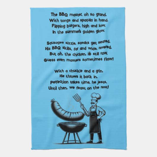 BBQ Master’s Humorous Poem  Theedoek (Verticaal)