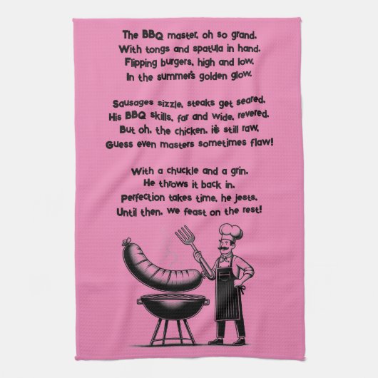 BBQ Master’s Humorous Poem  Theedoek (Verticaal)