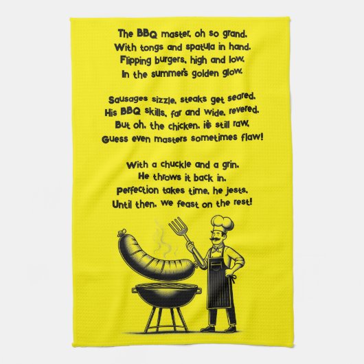 BBQ Master’s Humorous Poem Theedoek (Verticaal)