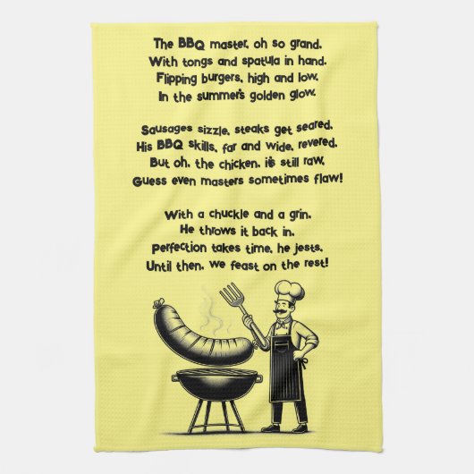 BBQ Master’s Humorous Poem  Theedoek (Verticaal)