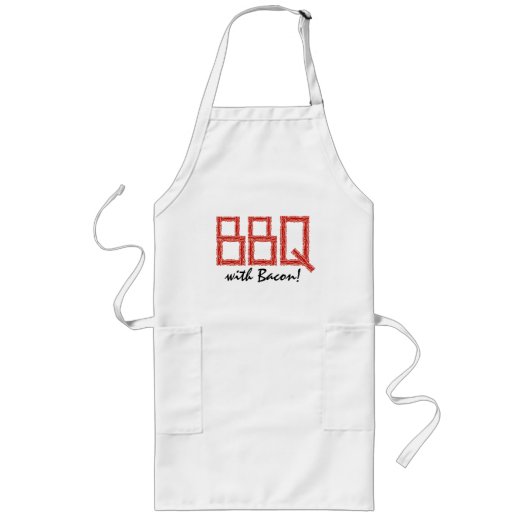 BBQ met bacon | Funny barbecue apron for men Lang Schort (Voorkant)