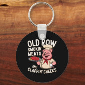 Bbq Old Row Smoking Meats And Clappin Cheeks 1  Sleutelhanger (Voorkant)