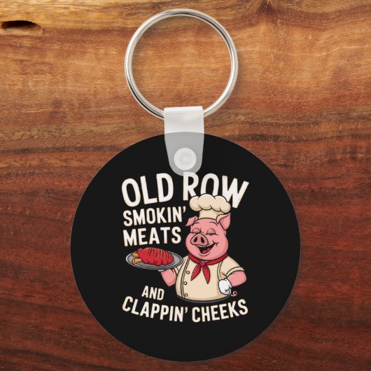 Bbq Old Row Smoking Meats And Clappin Cheeks 1  Sleutelhanger (Voorkant)