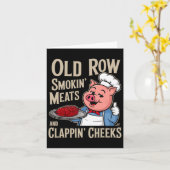 Bbq Old Row Smoking Meats And Clappin Cheeks  Kaart (Gele Bloem)