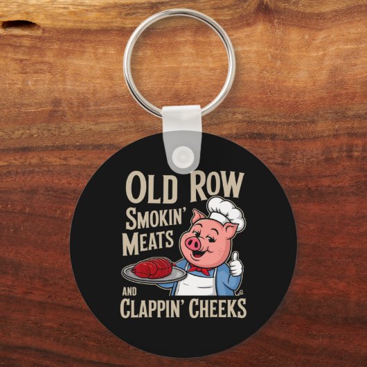 Bbq Old Row Smoking Meats And Clappin Cheeks  Sleutelhanger (Voorkant)