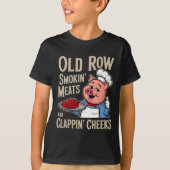 Bbq Old Row Smoking Meats And Clappin Cheeks T-shirt (Voorkant)