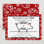 BBQ-ontvangstuitnodigingen Kaart (Voorkant / Achterkant)