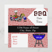 BBQ ou Barbeque Fun Party Invitation Personnaliser (Devant / Derrière)