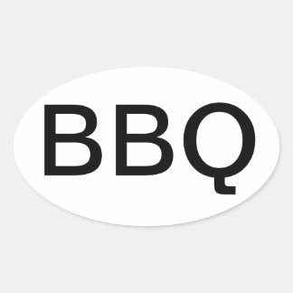 BBQ OVAL BUMPER STICKER