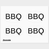 BBQ OVAL BUMPER STICKER (Feuille)
