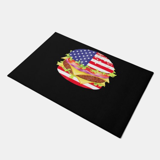 BBQ-overs | Hamburger USA Vlag 4 juli BBQ Deurmat (Schuin)