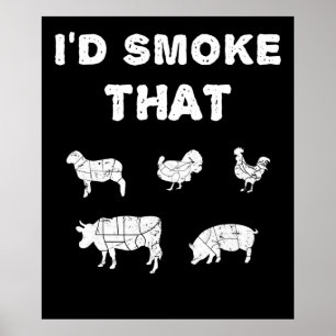 BBQ-overs   Rook van Chef Smoker BBQ Poster