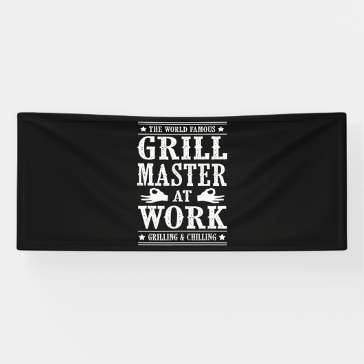 BBQ-overs | Wereldberoemde grilmeester op het werk Spandoek (Horizontaal)