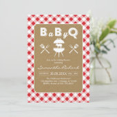 BBQ Party Baby Shower Invitation Kaart (Staand voorkant)