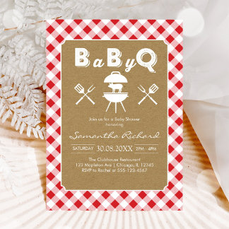 BBQ Party Baby Shower Invitation Kaart