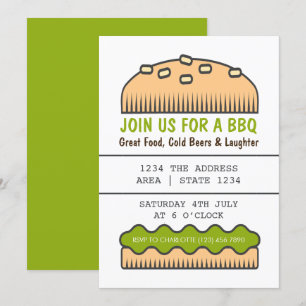 BBQ Party Big Burger Bun in Green Kaart