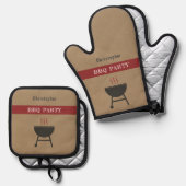 BBQ Party Ovenwant & Pannenlap Set (Voorkant / Achterkant)