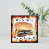 BBQ Party! Uitnodiging (Staand voorkant)