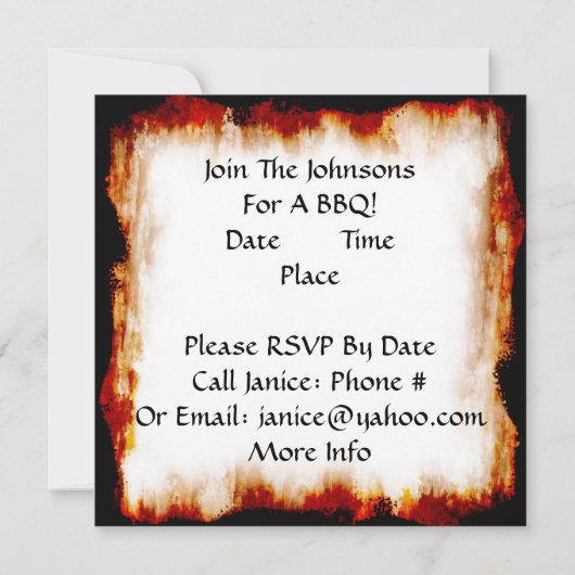 BBQ Party! Uitnodiging (Achterkant)
