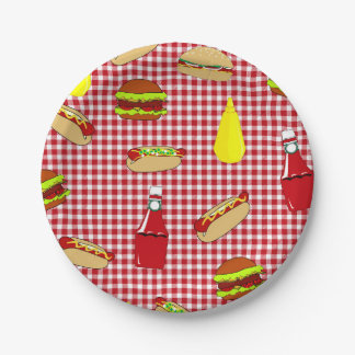 BBQ Picnic Happy Birthday Paper Borden Papieren Bordje