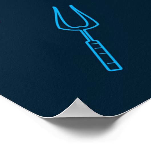 BBQ Pictogrammen Patroon Grillen Gereedschap Vlees Poster (Hoek)