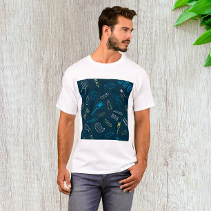 BBQ Pictogrammen Patroon Grillen Gereedschap Vlees T-shirt