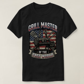 BBQ Pit Master Freedom USA Barbecue Vlag T-shirt