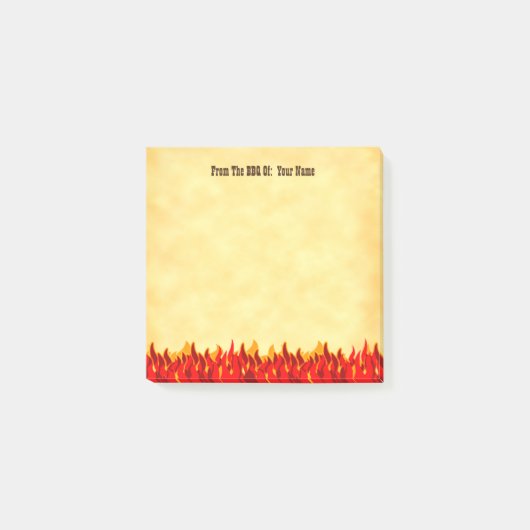BBQ Red Flames Bewerkbare Westerne letters Post-it® Notes (Voorkant)
