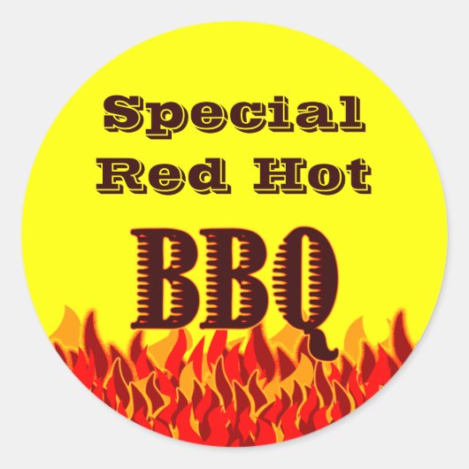 BBQ Red Flames Custom Canning Sticker (Voorkant)