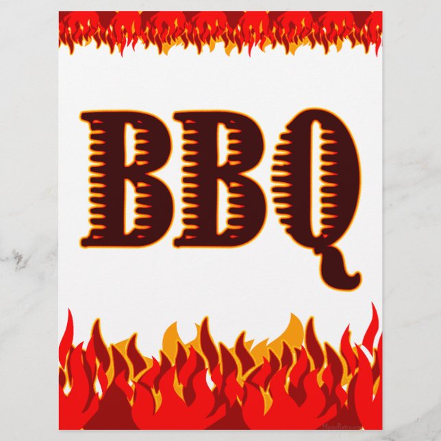 BBQ Red Flames Custom Flyer Sjabloon (Voorkant)