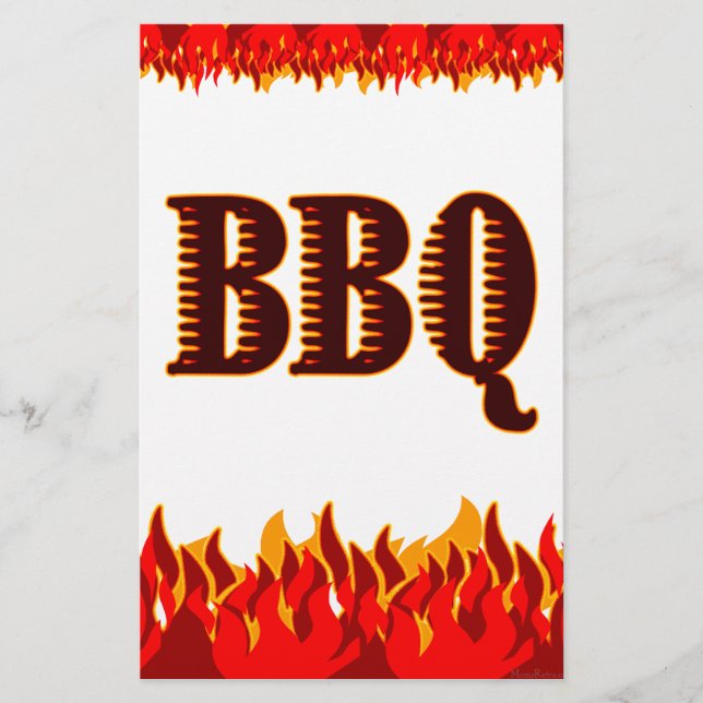 BBQ Red Flames Custom Party Flyer-Sjabloon (Voorkant)