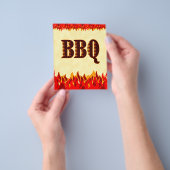BBQ Red Flames Custom Restaurant Flyer Sjabloon (Hand)