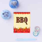 BBQ Red Flames Custom Restaurant Flyer Sjabloon (Enkel)