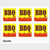 BBQ Red Flames  Jar of Canning Sticker (Vel)